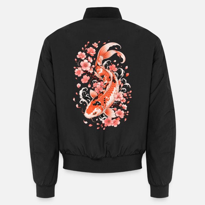 Flux de Koi Sakura - Bomber unisexe - noir