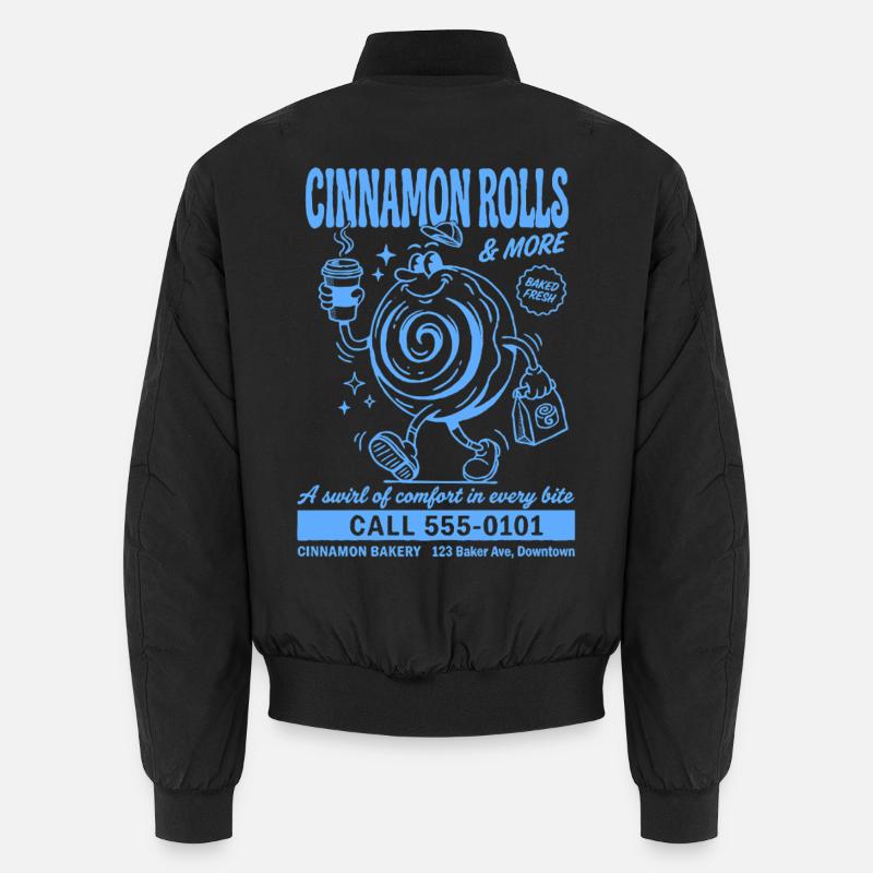 Retro Cinnamon Roll Bakery - Unisex Bomberjacke - Schwarz