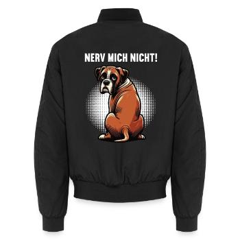Nerv Mich Nicht Boxer Boxerhalter Boxerbesitzer - Unisex Bomberjacke - Schwarz - Hinten - AI Model Male 185 light (185cm)