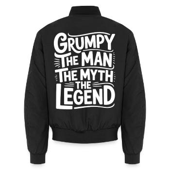 Grumpy der Mann, der Mythos, die Legende - Unisex Bomberjacke - Schwarz - Hinten - AI Model Male 185 light (185cm)