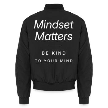 Mindset Matters - Unisex Bomberjacke - Schwarz - Hinten - AI Model Male 185 light (185cm)