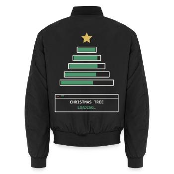 Christmas Tree Loading - Unisex Bomberjacke - Schwarz - Hinten - AI Model Male 185 light (185cm)