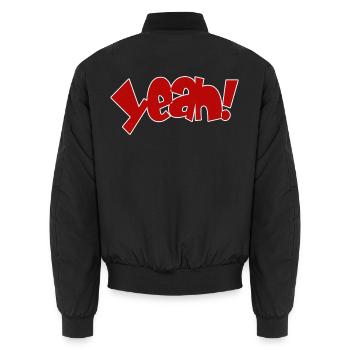 Yeah Cartoon Pop Design - Unisex Bomberjacke - Schwarz - Hinten - AI Model Male 185 light (185cm)