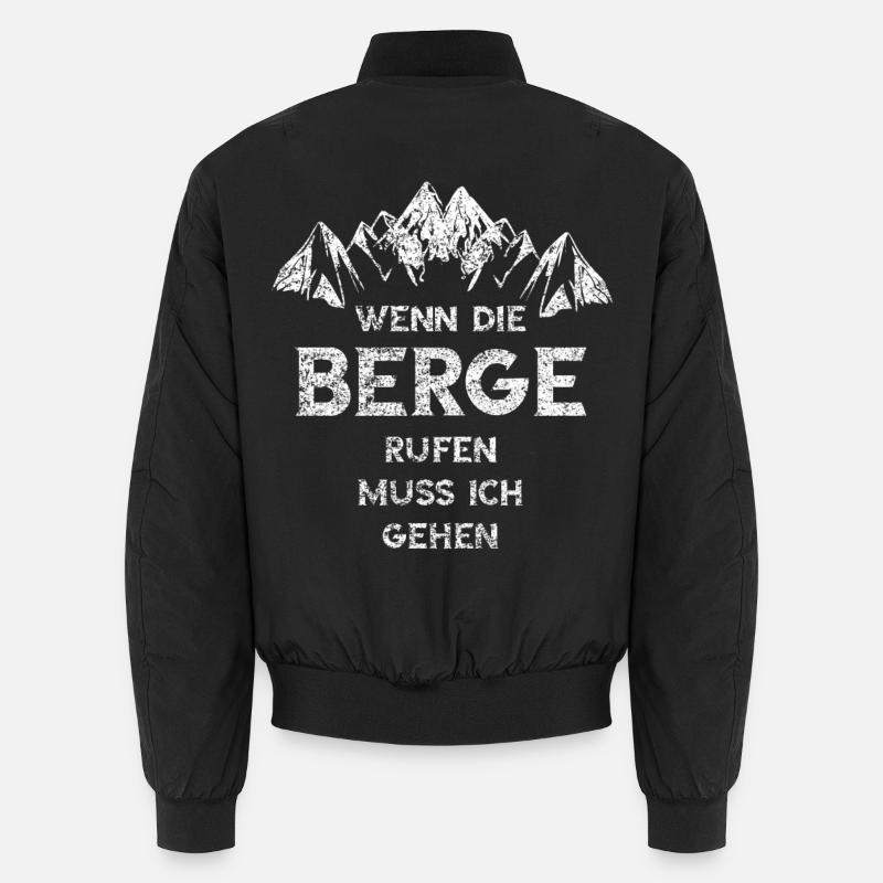 Mountains are calling - Unisex Bomber Jacket - black