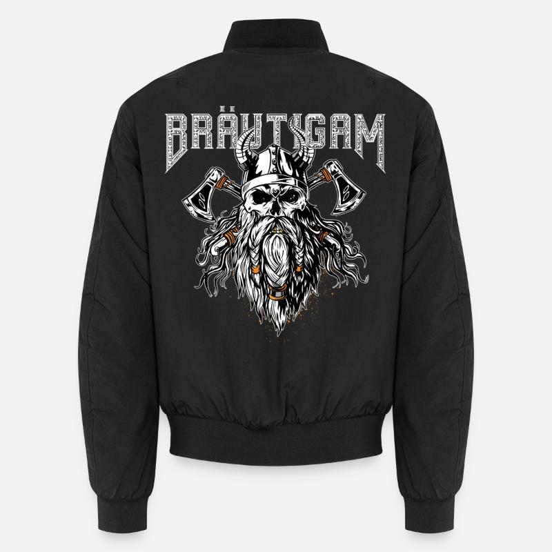 Bräutigam Wikinger Stil - Unisex Bomberjacke - Schwarz