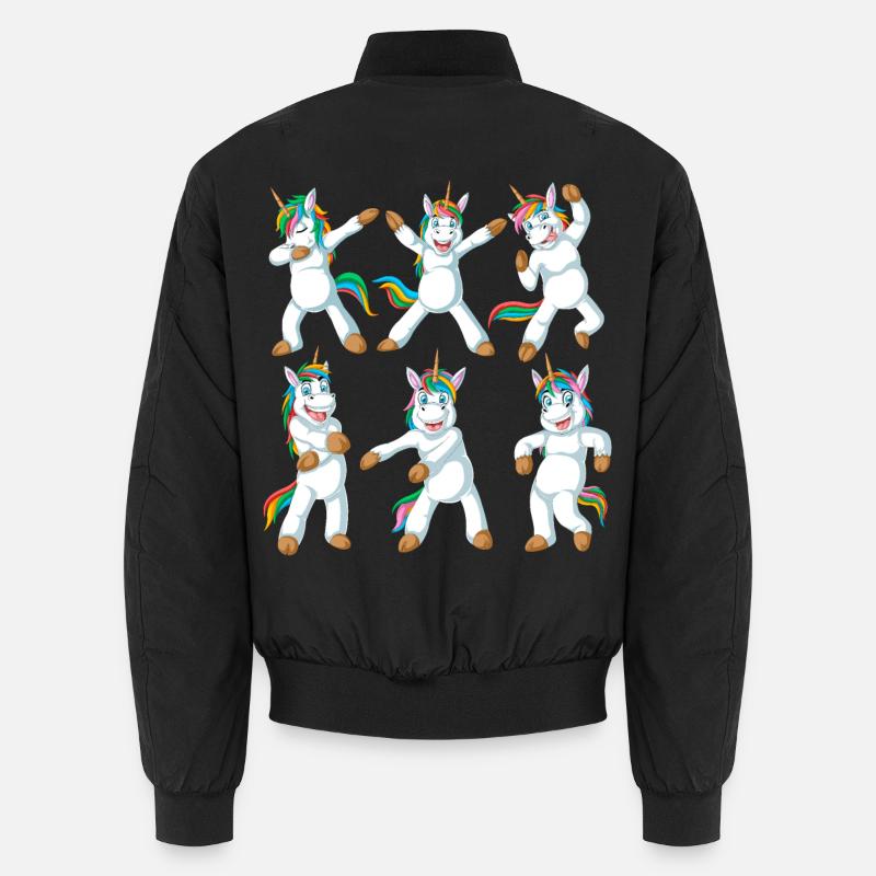 Unicorn dabbing - Unisex Bomber Jacket - black