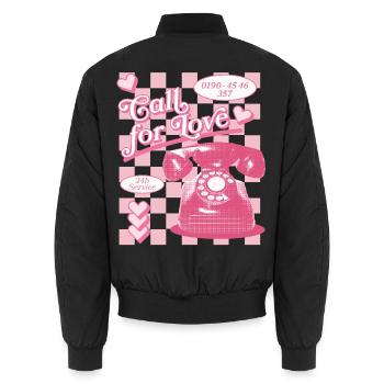 Call for Love Hotline Aesthetics - Unisex Bomber Jacket - black - Back - AI Model Male 185 light (185cm)