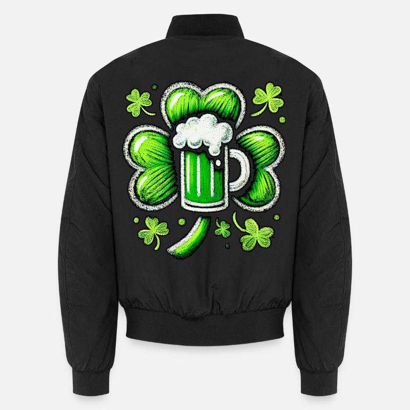 Green Pastel St. Patrick's Beer Design Unisex Bomber Jacket