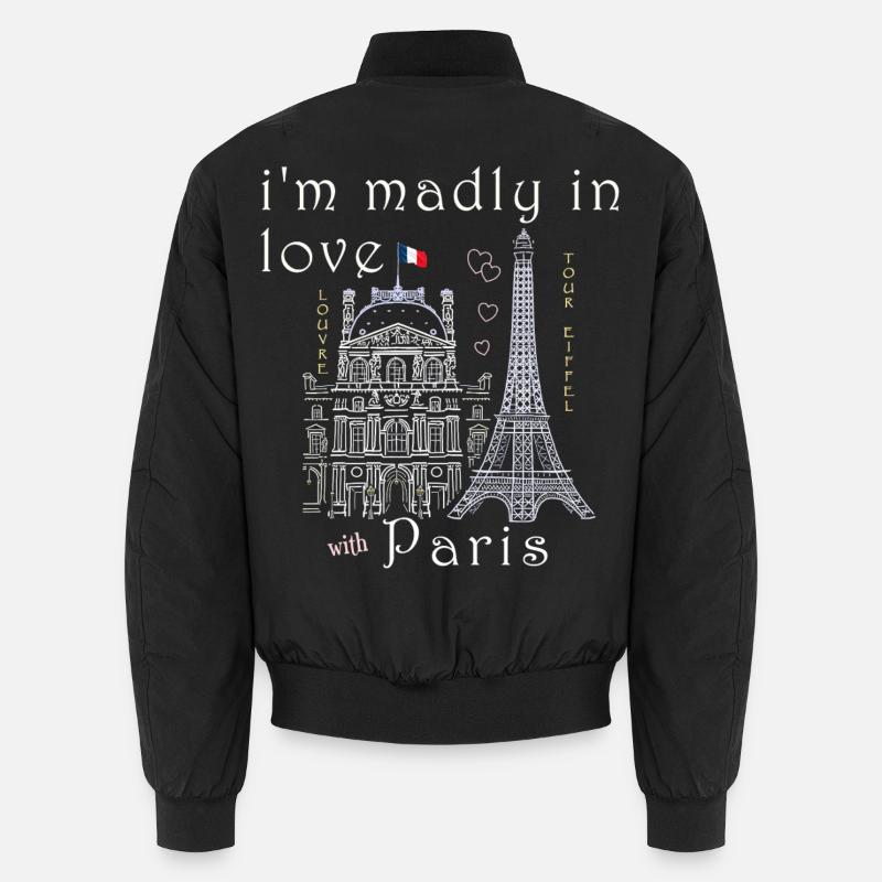 Paris, Louvre und Eiffelturm handgezeichnet Unisex Bomberjacke