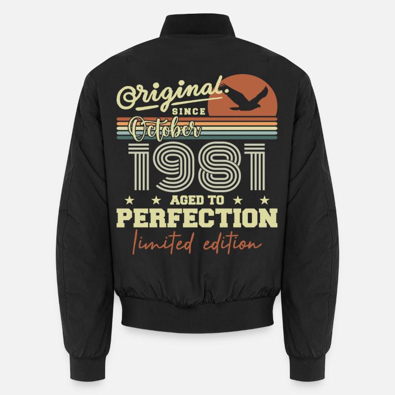 1981 October 1981 Anniversary October 1981 Unisex Bomber Jacket