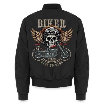 Règles des motards - Depuis 1997 - Live to Ride - Bomber unisexe - noir - Dos - AI Model Male 185 light (185cm)
