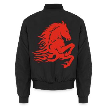Cheval de feu (rouge) - Bomber unisexe - noir - Dos - AI Model Male 185 light (185cm)
