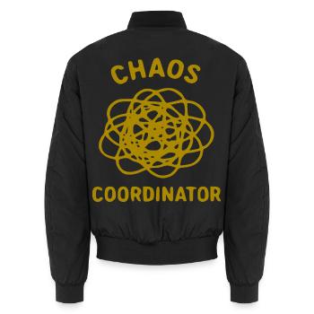 Chaos Koordinator - Unisex Bomberjacke - Schwarz - Hinten - AI Model Male 185 light (185cm)