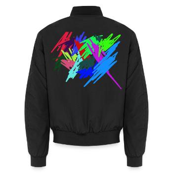 Farben - Unisex Bomberjacke - Schwarz - Hinten - AI Model Male 185 light (185cm)