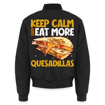 Keep Calm - Quesadilla - Unisex Bomberjacke - Schwarz - Hinten - AI Model Male 185 light (185cm)