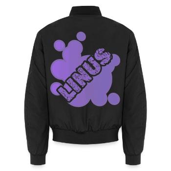 Tier Linus - Unisex Bomberjacke - Schwarz - Hinten - AI Model Male 185 light (185cm)
