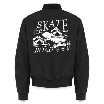 Skater - Unisex Bomber Jacket - black - Back - AI Model Male 185 light (185cm)