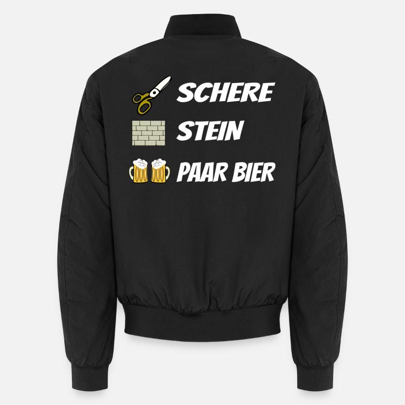 Schere , Stein, Paar Bier - Unisex Bomberjacke - Schwarz