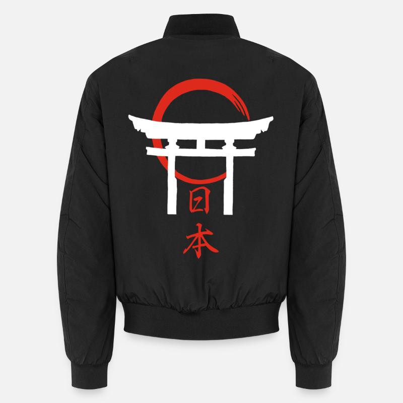 Torii-Tor (Weiß) - Unisex Bomberjacke - Schwarz