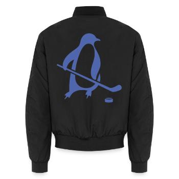 Pinguin Eishockey Silhouette Minimalistisch - Unisex Bomberjacke - Schwarz - Hinten - AI Model Male 185 light (185cm)
