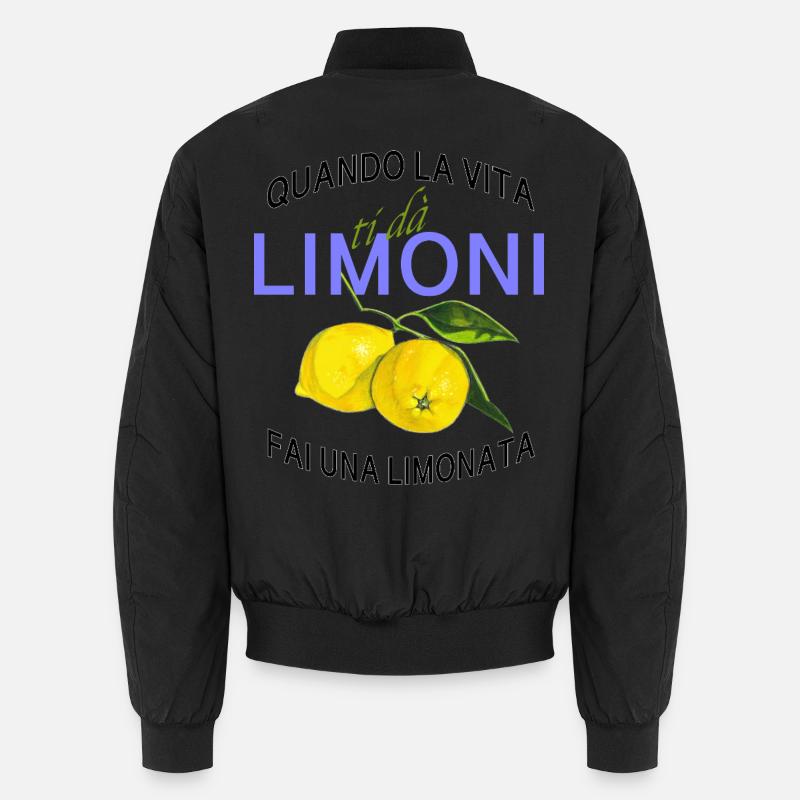 Limone Lebenslust Spruch - Unisex Bomberjacke - Schwarz