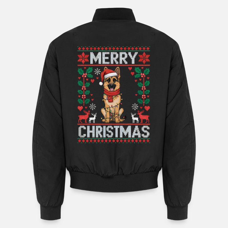 Deutscher Schäferhund Weihnachten Geschenk Xmas Unisex Bomberjacke