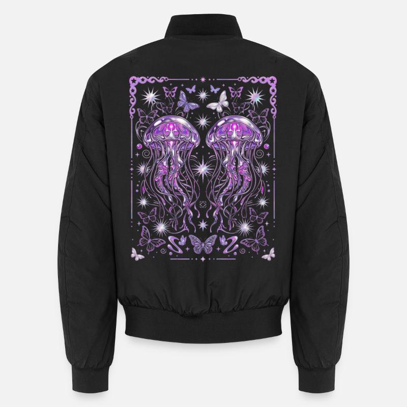Graphique esthétique de méduse Y2K - Bomber unisexe - noir