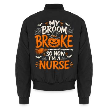 Infirmière Infirmière Halloween - Bomber unisexe - noir - Dos - AI Model Male 185 light (185cm)
