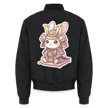 Samurai Bunny - Unisex Bomberjacke - Schwarz - Hinten - AI Model Male 185 light (185cm)
