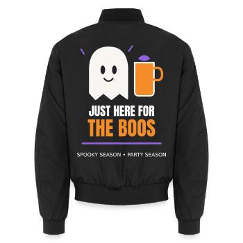 Just Here for the Boos Funny Halloween Ghost - Unisex Bomberjacke - Schwarz - Hinten - AI Model Male 185 light (185cm)