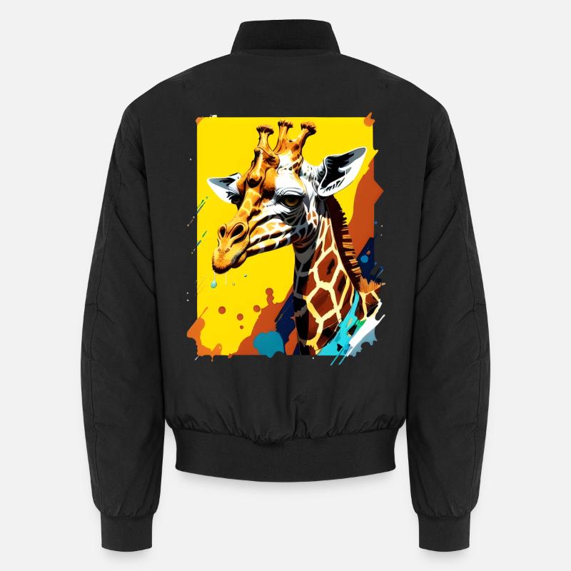 Giraffe Farbexplosion Neon - Unisex Bomberjacke - Schwarz