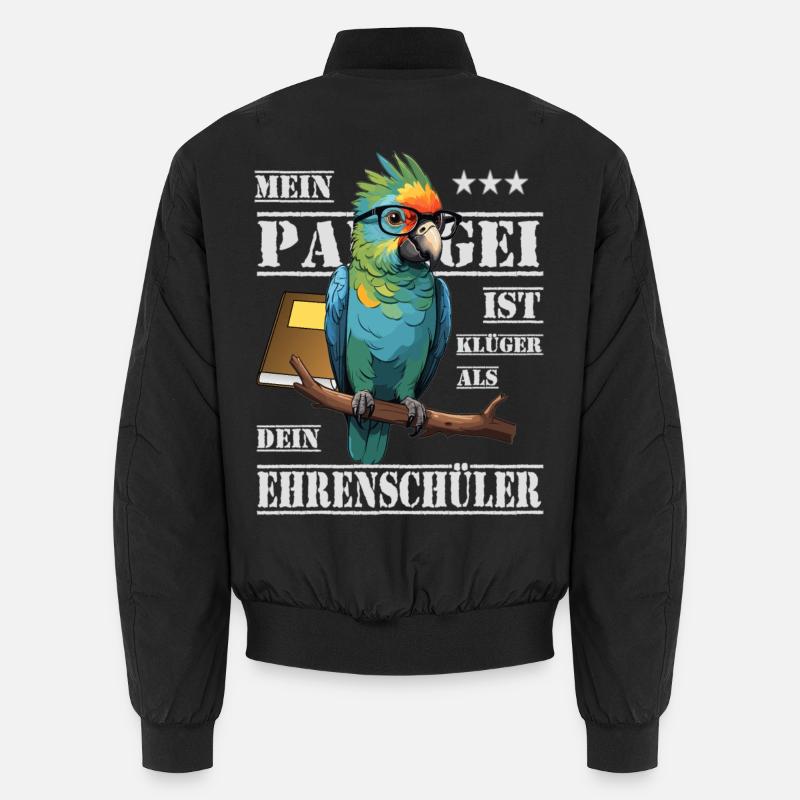Mein Papagei ist Klüger... - Unisex Bomberjacke - Schwarz