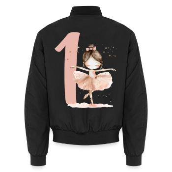 Erster Geburtstag Ballerina Tanz - Unisex Bomberjacke - Schwarz - Hinten - AI Model Male 185 light (185cm)