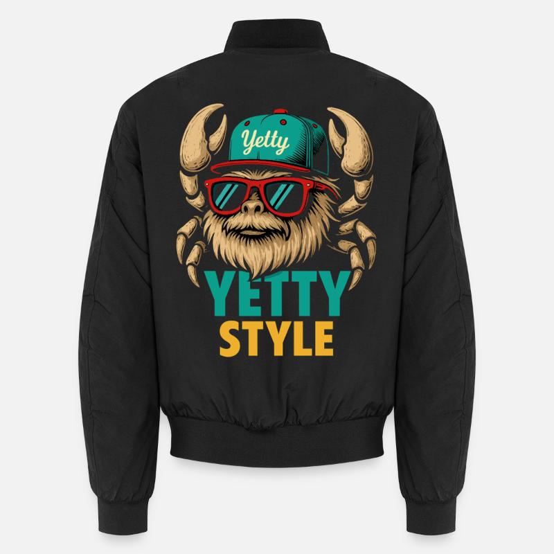 Yetty Style Yeti Graphic - Unisex Bomber Jacket - black