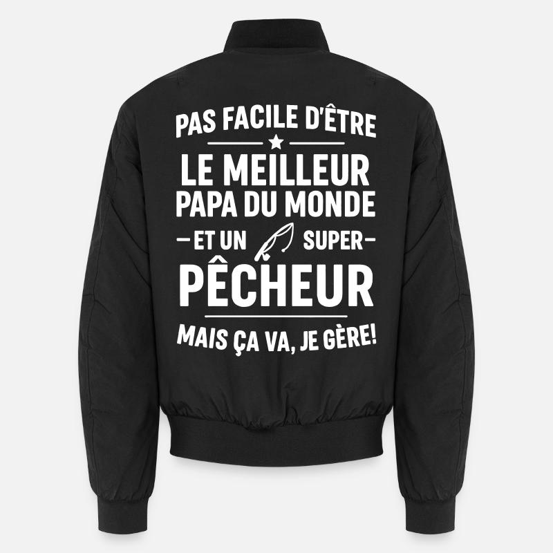 Pêche – Super Papa Pêcheur Bomber unisexe
