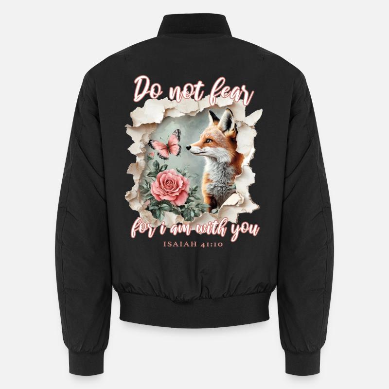 Bibelvers Christlich Fuchs - Unisex Bomberjacke - Schwarz