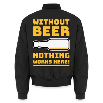 Sans bière, rien ne marche ici ! (BÛT UN DE PIS 3C) - Bomber unisexe - noir - Dos - AI Model Male 185 light (185cm)