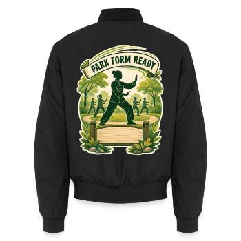 PARK FORM READY - Unisex Bomberjacke - Schwarz - Hinten - AI Model Male 185 light (185cm)