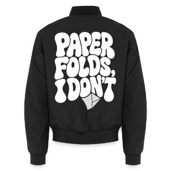 Origami – Paper Folds, I Don't - Unisex Bomberjacke - Schwarz - Hinten - AI Model Male 185 light (185cm)