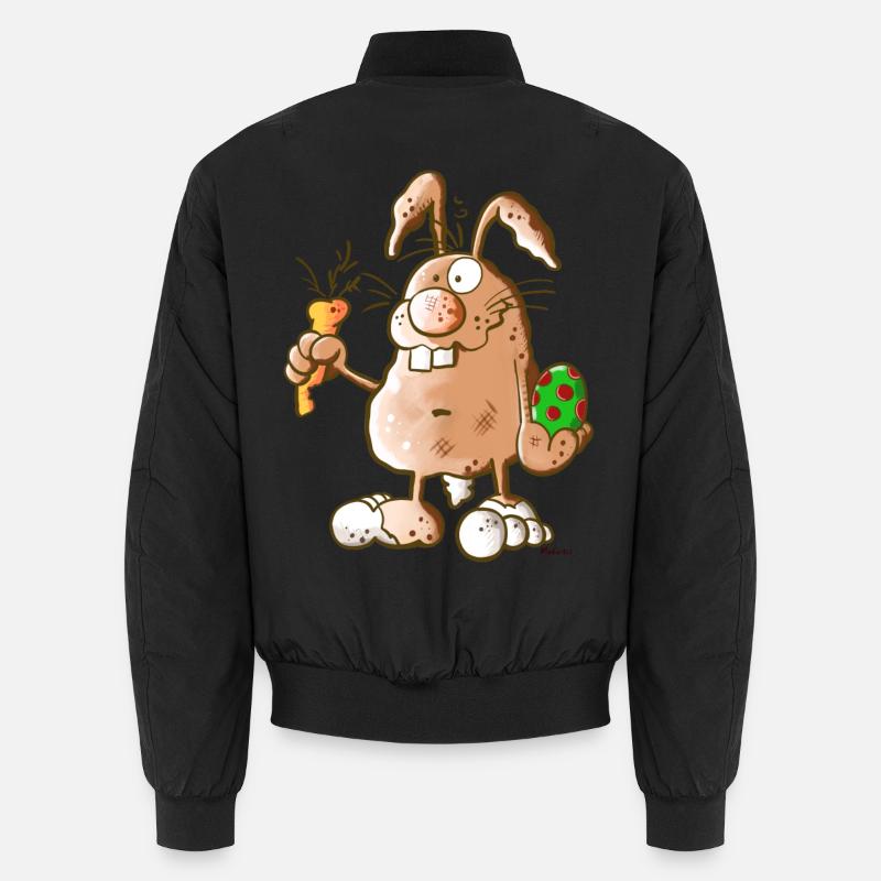 Lapin de Pâques drôle - Bomber unisexe - noir