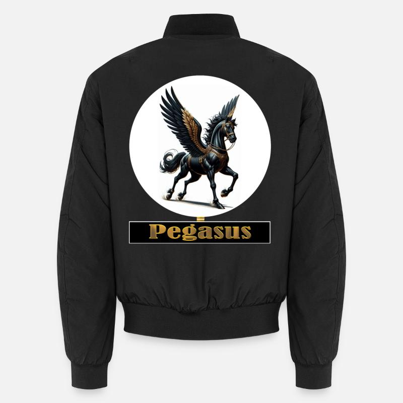 Pegasus with black wings Unisex Bomber Jacket