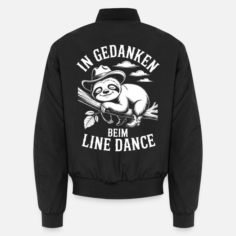 Sloth dreams of line dancing Unisex Bomber Jacket