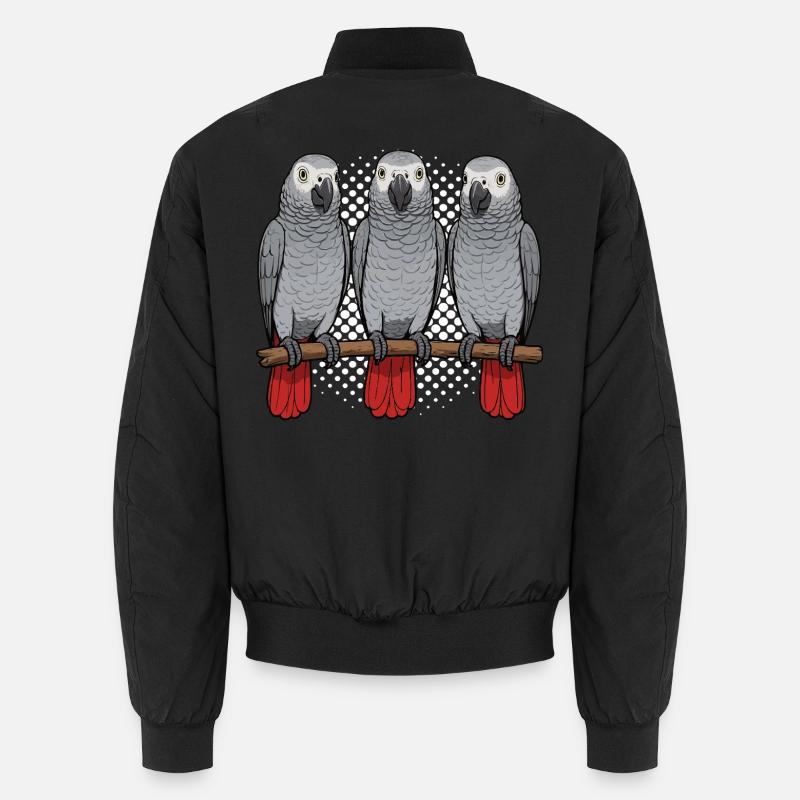 Graupapagei Papagei Papageibesitzer Papageihalter Unisex Bomberjacke