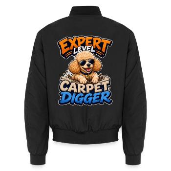 Pudel - Unisex Bomberjacke - Schwarz - Hinten - AI Model Male 185 light (185cm)