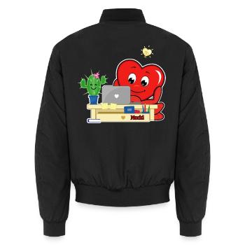 Mucki Home-Office - Unisex Bomberjacke - Schwarz - Hinten - AI Model Male 185 light (185cm)