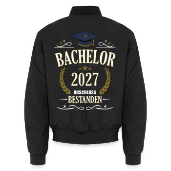 Bachelor 2027 - Unisex Bomberjacke - Schwarz - Hinten - AI Model Male 185 light (185cm)