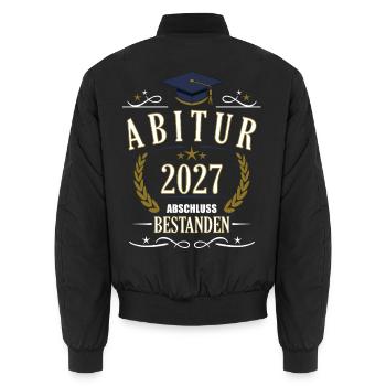 Abitur 2027 - Unisex Bomberjacke - Schwarz - Hinten - AI Model Male 185 light (185cm)