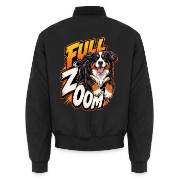 Berner Sennenhund - Unisex Bomberjacke - Schwarz - Hinten - AI Model Male 185 light (185cm)