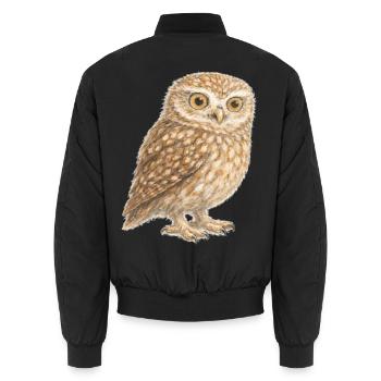 chouette chevêche - Unisex Bomberjacke - Schwarz - Hinten - AI Model Male 185 light (185cm)
