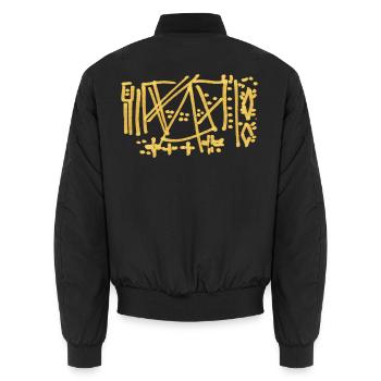 Wikinger Muster Abstrakt - Unisex Bomberjacke - Schwarz - Hinten - AI Model Male 185 light (185cm)